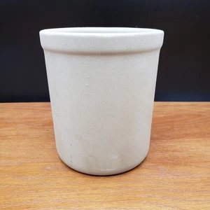 Pampered Chef Stoneware Crock Utensil Holder Tool Jar Beige USA Discontinued 5.7 - Picture 1 of 6