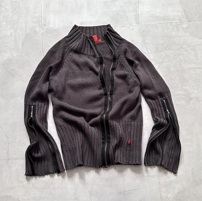 Gothic Multi Zipper Ribbed Sweater Tripp NYC Mad Punk Zone Bleue Vibe - Image 1 of 4