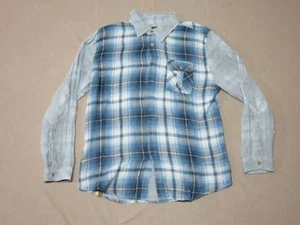 INSIGHT MENS URBAN OUTFITTERS BLUE PLAID L/S BUTTON UP SHIRT SIZE LARGE PREOWNED - Picture 1 of 6