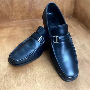 Salvatore Ferragamo Florence Loafers Black Leather Mens 8 EE Dress Shoes Italy - Picture 1 of 24