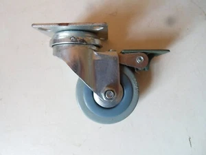 Heavy Duty 50mm Castor Wheel Swivel Plate With Lock Grey Nylon Wheel - Picture 1 of 10