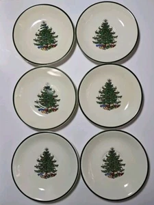 "Lote de 6 platillos Cuthbertson ORIGINAL ÁRBOL DE NAVIDAD 5,5"": hechos en Inglaterra" - Imagen 1 de 9