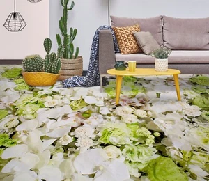 3D Flower Green FZ4746 Floor WallPaper Murals Epoxy Floor Print Decal UK Amy - Picture 1 of 6