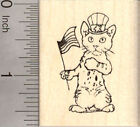 4Th Of July Cat Rubber Stamp, American Flag E21414 Wm