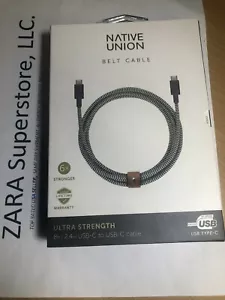 Native Union - 8ft / 2.4m USB-C to USB-C Cable (Ultra Strength) - Zebra - Picture 1 of 4