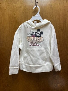 Kids Old Navy Disney Mickey Mouse ivory hooded sweatshirt. Size XS (5) - Picture 1 of 2