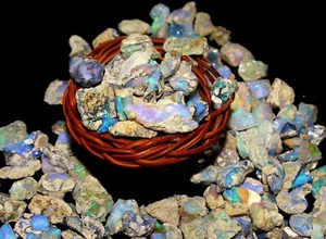 100Ct Natural Ethiopian Jumbo Welo Fire Opal Rough Specimen Gemstone mix Pcs Lot - Imagen 1 de 5