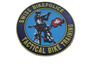 3-D PVC Schweizer Polizei Aufnäher Swiss Bike Police Tactical Bike Tr. ca 9 cm - Picture 1 of 1