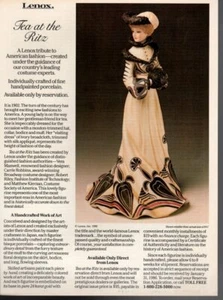 Publicidad vintage impresa anuncio 8,75 pulgadas figura Tea at the Ritz Lenox moda 86 - Imagen 1 de 1