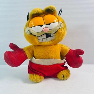 Garfield Boxing Boxer Vintage 80s Plush Toy Dakin 1981 Fun Farm Plush Cat Toy - Picture 1 of 6