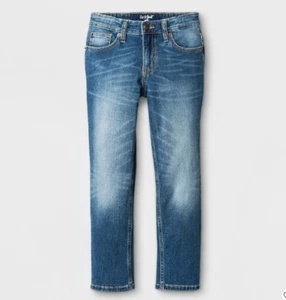 Pantalones de mezclilla ajustados azules elásticos 10 husky para niños Cat and Jack NUEVOS - Imagen 1 de 6