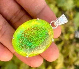 105 Ct+ Natural Oval Monarch Fire Opal Doublet 925 Solid Silver Pendant Gemstone - Bild 1 von 7