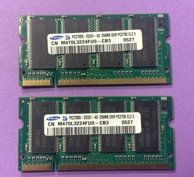 🔥Samsung 512MB (2X256MB) PC2700S DDR COMPUTER RAM Memory M470L3224FU0-CB3 - Image 1 of 2
