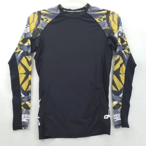 LAFROI Rash Guard Shirt Mens Medium Black Burst Long Sleeve Compression MMA BJJ - Picture 1 of 10