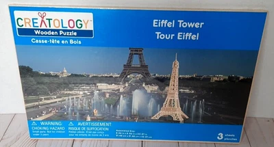 Quebra-cabeça de madeira 3D Torre Eiffel 21" de altura CREATOLOGIA lacrado - Imagem 1 de 4