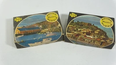 2 rompecabezas en miniatura redondos Tuco de colección puerto italiano y puerto de Boothbay Foto 1 de 4