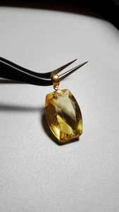 12.00 CT (ESTIMATED) CITRINE PENDANT IN 18KT AU 750 STAMPED YELLOW GOLD 13X18MM - Picture 1 of 20