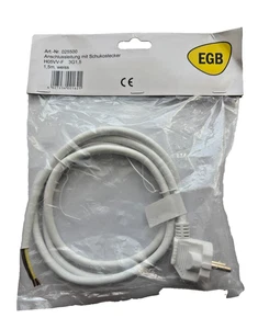EGB Anschlussleitung mit Stecker 1,5m Weiss 3x1,5 flexibel Geräte - Bild 1 von 1