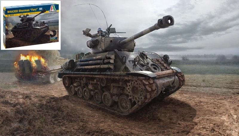 CARRO M4A3E8 SHERMAN "FURY" KIT 1:35 - Immagine 1 di 1
