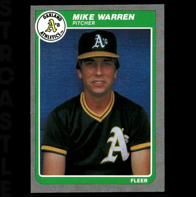 1985 Fleer - Mike Warren #435 Oakland Athletics ⚾ Baseball Card - Image 1 of 3