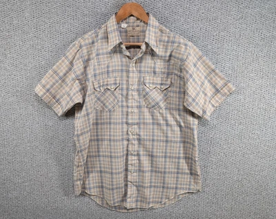 Camisa Dee Cee Western Wear Vintage Cuadros Diente de Sierra Perla Botón a Presión 16.5 L Foto 1 de 4