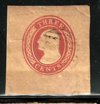 Untyped 3 Cent Washington Postal Stationary Corner 1850's US 81B42 - Image 1 of 2