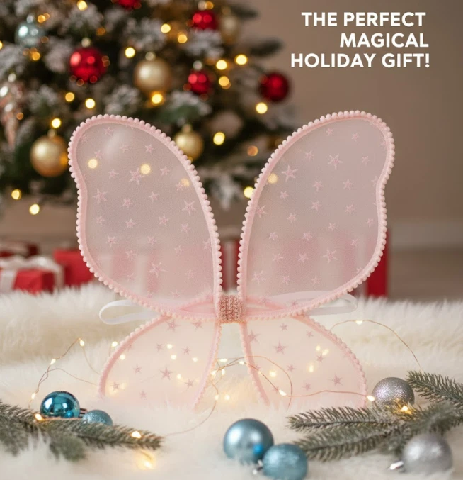 Fairy Wings Sparkly Butterfly Novo com etiquetas Get Your Little Darling Wings! | Presente de férias - Imagem 1 de 4