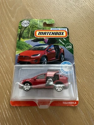 Piezas móviles Matchbox rojo Tesla Model X Foto 1 de 4