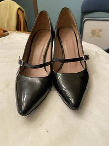 Boden Black Patent Leather Heels Pointed Toe 38 Great Shape! - Picture 1 of 5