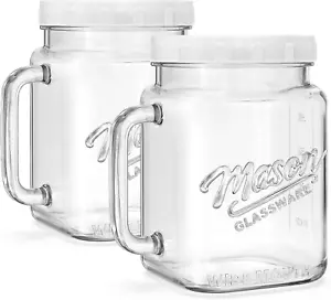 2 Pack Large Mason Jars, 74 Oz Wide Mouth Glass Jar with Lid, Quart Gallon Mason - Picture 1 of 12