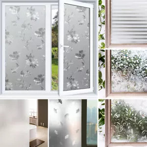 Floral Frosted Pattern Anti UV Window Glass Self-Adhesive Film Privacy Sticker - Picture 1 of 29