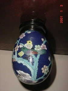 RARE VINTAGE LARGE EGG SHAPED CLOISONNE VASE - Picture 1 of 7