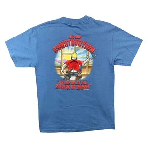 Camisa de construcción vintage de perros grandes para hombre pequeña azul hecha en EE. UU. Camiseta gráfica Y2K - Imagen 1 de 11