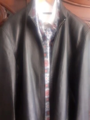 Men's KITON Napoli Classic BLACK SHEEPSKIN LW Leather Bomber Jacket US44 IT54 XL - Image 1 of 4