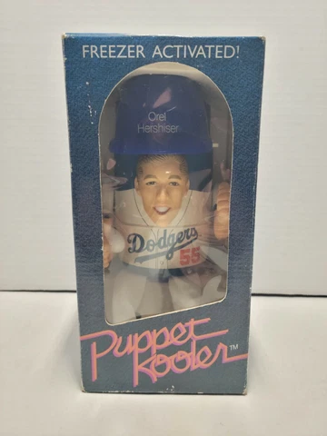 Vintage MLB LA Dodgers Orel Hershiser #55 Puppet Kooler Freezable Mug 1989 Cover