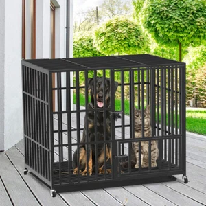 Fluchtsichere Hundekiste auf Rollen Tablett für Hunde riesiger Rassen groß bis 220 lbs - Bild 1 von 19