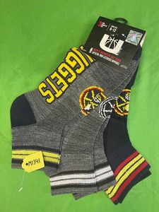 NBA Denver Nuggets 3-Pc 1/4 Cut Socks UK Men's 5-11 NWT - Picture 1 of 2