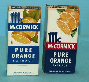 McCormick Pure Orange Extract 1948 & Later 1 oz Empty Bottles VINTAGE LOT - Picture 1 of 6