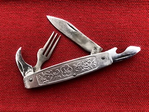 Vintage Tourist Klappmesser Multitool 4 Metallgriff UdSSR - Bild 1 von 12