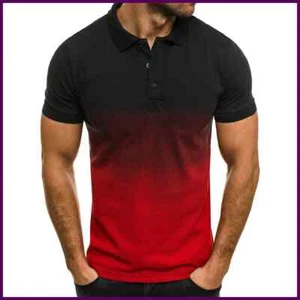 Hombres Polo Hombres Camisa Manga Corta Polo Color Contraste Polo Ropa Nueva. - Imagen 1 de 25