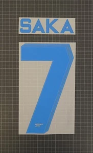 SAKA #7 2023-2024 Player Size European & Cup Away Blue Nameset - Picture 1 of 1