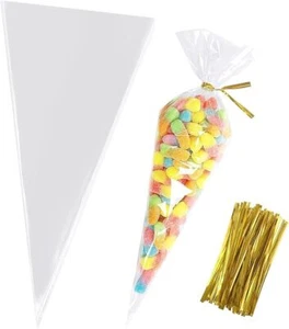 Bolsas de palomitas de plástico transparentes de 100 piezas para hornear sudores galletas - Imagen 1 de 7