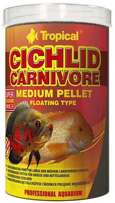 Tropical Cichlid Carnivore Medium- Fischfutter Color Pellets Cichliden 1 l