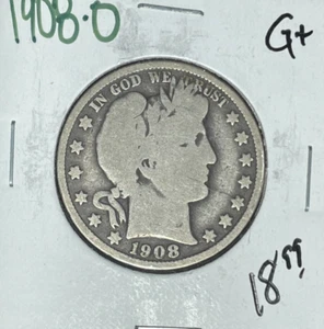 1908-O BARBER SILVER HALF DOLLAR ~ GOOD+ - Picture 1 of 2