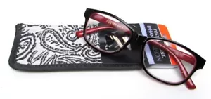 Foster Grant Reading glasses Kinsey RED +3.25 with soft case NEW! - Picture 1 of 1