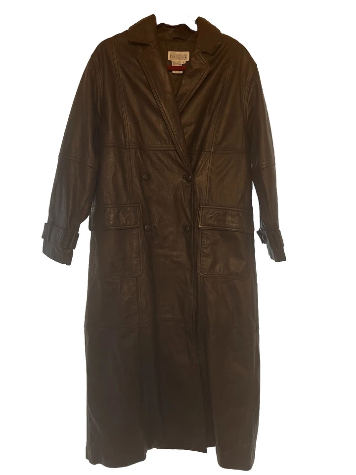 ¡Juntos! Trench coat chaqueta de cuero para mujer marrón talla 6 Foto 1 de 4