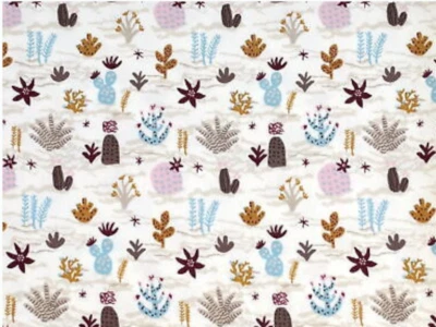 Jersey Rest groß 100 x 150 cm Kakteen Stoffe für Kinder Kleiderstoffe weiß nähen - Bild 1 von 2