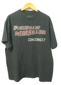 Lifestyle Classics Mens Graphic Tee XL Washed Black Short Sleeve Cotton Beer - Picture 1 of 4