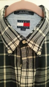 Vintage 🔥Tommy Hilfiger Kariertes Button Down Hemd Herren L Kurzarm Freizeit 🔥 - Bild 1 von 9
