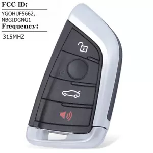 Mando a distancia inteligente de repuesto para coche YGOHUF5662 4 BOTONES 315Mhz para BMW X5 X6 - Imagen 1 de 4